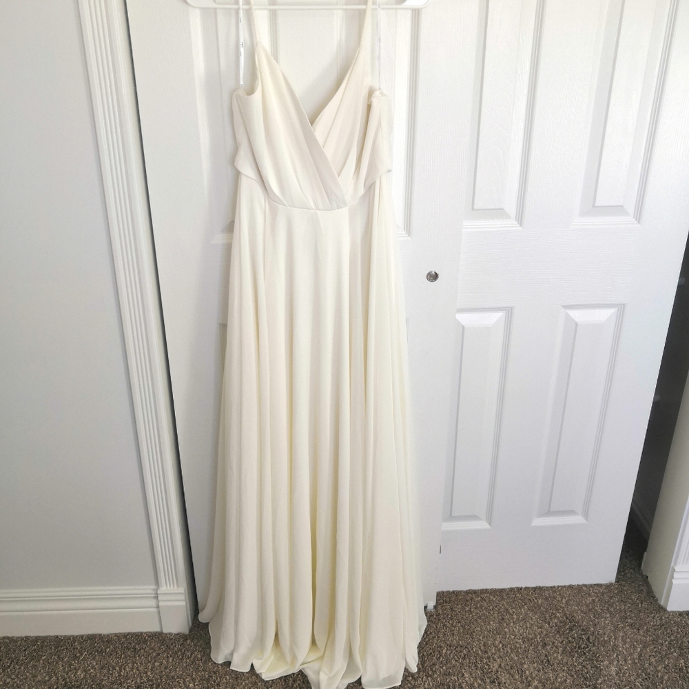 Lulu's Cream Formal Maxi Dress